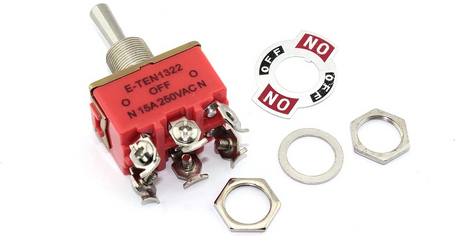 Тумблер E-TEN 1322 on-off-on, 15А