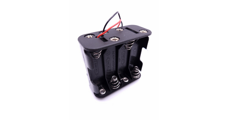 Батарейный отсек AA 8х1 с проводами, для элементов питания типа AA, открытый, двухуровневый